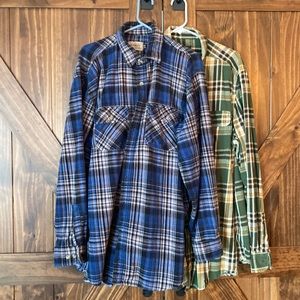 TWO MENS FLANNEL SHIRTS